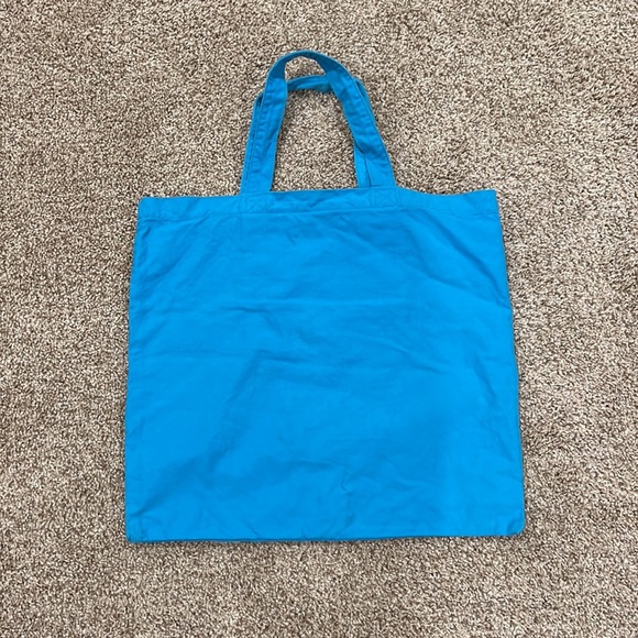 PINK Victoria Secret LOVE PINK Canvas Tote Beach Style Blue Shoulder Bag - Picture 13 of 13